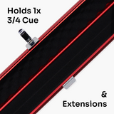 Baize Master Prestige 3/4 Luxury Snooker Pool Cue Case - Holds 1 x 3/4 Jointed Cue & Extensions