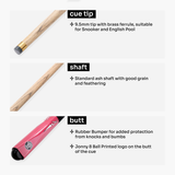 Jonny 8 Ball Torpedo 57 Inch 2 Piece Snooker and Pool Cue and Case Set with 9.5mm Layered Tip