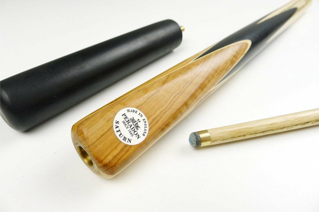 Peradon SATURN 57" Hand Spliced OLIVE 3/4 Jointed Pool Cue + Mini Ext, 8mm Tip