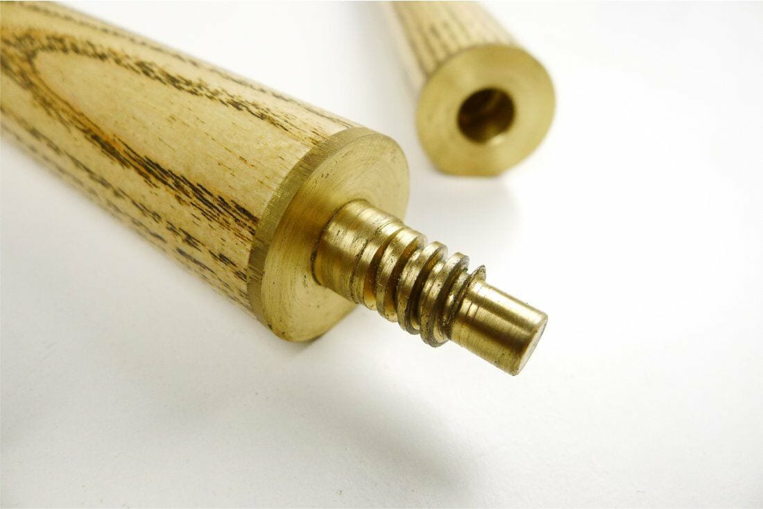 Peradon SATURN 57" Hand Spliced OLIVE 3/4 Jointed Pool Cue + Mini Ext, 8mm Tip