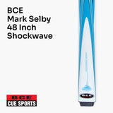 BCE Mark Selby Shockwave 48 Inch 2 Piece Kids Snooker Pool Cue and Case Set 9.5mm Tip