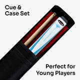 BCE Mark Selby Shockwave 48 Inch 2 Piece Kids Snooker Pool Cue and Case Set 9.5mm Tip