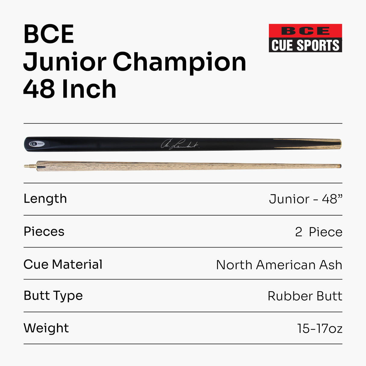 Riley Ronnie O'Sullivan STRIKE 57 Inch 2 Piece Centre Joint Snooker Pool Cue 9.5mm Tip