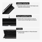 Baize Master Pro Aluminium One Piece Woodgrain Cue Case Metal Ends - Holds 2 Cues