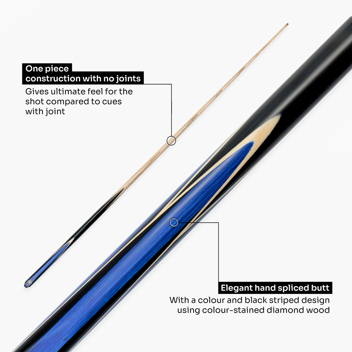 PRO147 Jester 57 Inch One Piece Snooker and Pool Cue with 9.3mm Pro Tip PRO147