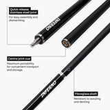 Jonny 8 Ball Inferno 2 Piece Graphite Fiberglass Snooker and Pool Cue 9.5mm Green Layered Tip
