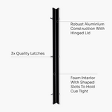 Baize Master SATIN LINE One Piece Luxury Snooker Pool Cue Case - Holds 2 Cues