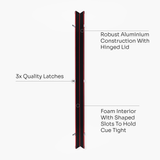 Baize Master SATIN LINE One Piece Luxury Snooker Pool Cue Case - Holds 2 Cues