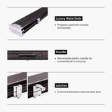 Baize Master Woodgrain 1 Piece 3 Slot Aluminium Snooker and Pool Cue Case - Holds 2 Cues + Extensions