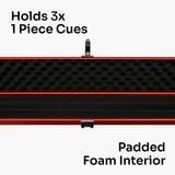 Baize Master SATIN LINE One Piece Luxury Snooker Pool Cue Case - Holds 3 Cues Cue & Case