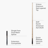PRO147 Silver Mist ¾ Joint Snooker and Pool Cue and Case Set with 9.5mm Professional Layered Tip - Hand Finished in the UK