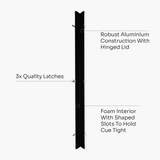 Baize Master SATIN LINE One Piece Luxury Snooker Pool Cue Case - Holds 2 Cues