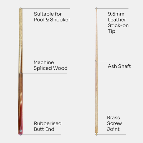 PRO147 Falcon 2pc Snooker & Pool Cue with Hard Case | Cue + Case