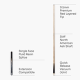 PRO147 Silver Mist ¾ Joint Snooker and Pool Cue with 9.5mm Professional Layered Tip - Hand Finished in the UK