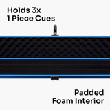 Baize Master SATIN LINE One Piece Luxury Snooker Pool Cue Case - Holds 3 Cues