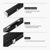 Baize Master Pro Line Wide 3/4 3 Slot Luxury Aluminium Snooker and Pool Cue Case - Holds 2 Cues