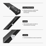 Baize Master Summit ¾ 2 Slot Luxury Aluminium Snooker and Pool Cue Case with Chunky Metal Ends – Holds 1 x ¾ Joint Cue + Extensions