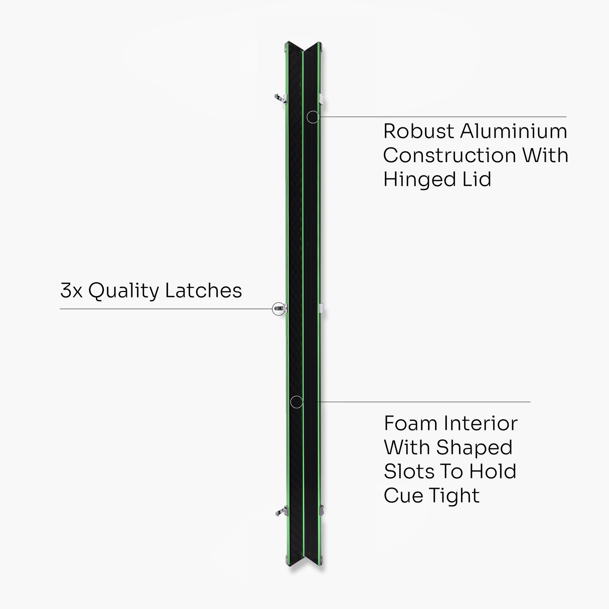 Baize Master SATIN LINE One Piece Luxury Snooker Pool Cue Case - Holds 2 Cues