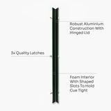 Baize Master SATIN LINE One Piece Luxury Snooker Pool Cue Case - Holds 2 Cues