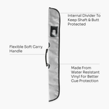 Quality Thick Padded Silver Vinyl 2pc Soft Cue Case Cue & Case