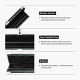 Baize Master Woodgrain 1 Piece 2 Slot Aluminium Snooker and Pool Cue Case - Holds 2 Cues