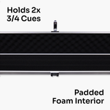 BAIZE MASTER Prestige Pro Aluminium 3/4 Luxury Snooker Pool Cue Case – Holds Two ¾ Joint Cues