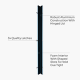 Baize Master Prestige 3/4 Luxury Snooker Pool Cue Case - Holds 1 x 3/4 Jointed Cue & Extensions