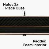 Baize Master SATIN LINE One Piece Luxury Snooker Pool Cue Case - Holds 3 Cues Cue & Case