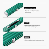 Baize Master Pro Line Wide 3/4 3 Slot Luxury Aluminium Snooker and Pool Cue Case - Holds 2 Cues
