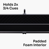 BAIZE MASTER Prestige Pro Aluminium 3/4 Luxury Snooker Pool Cue Case – Holds Two ¾ Joint Cues