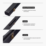 Baize Master 1 Piece 2 Slot Plain Black Deluxe Snooker and Pool Cue Case – Holds 2 Cues