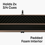 Baize Master SATIN LINE Pro Aluminium 3/4 Luxury Snooker Pool Cue Case – Holds Two ¾ Joint Cues Baize Master