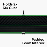 Baize Master SATIN LINE Pro Aluminium 3/4 Luxury Snooker Pool Cue Case – Holds Two ¾ Joint Cues Baize Master