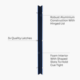 Baize Master SATIN LINE One Piece Luxury Snooker Pool Cue Case - Holds 2 Cues