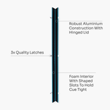 Baize Master SATIN LINE One Piece Luxury Snooker Pool Cue Case - Holds 2 Cues