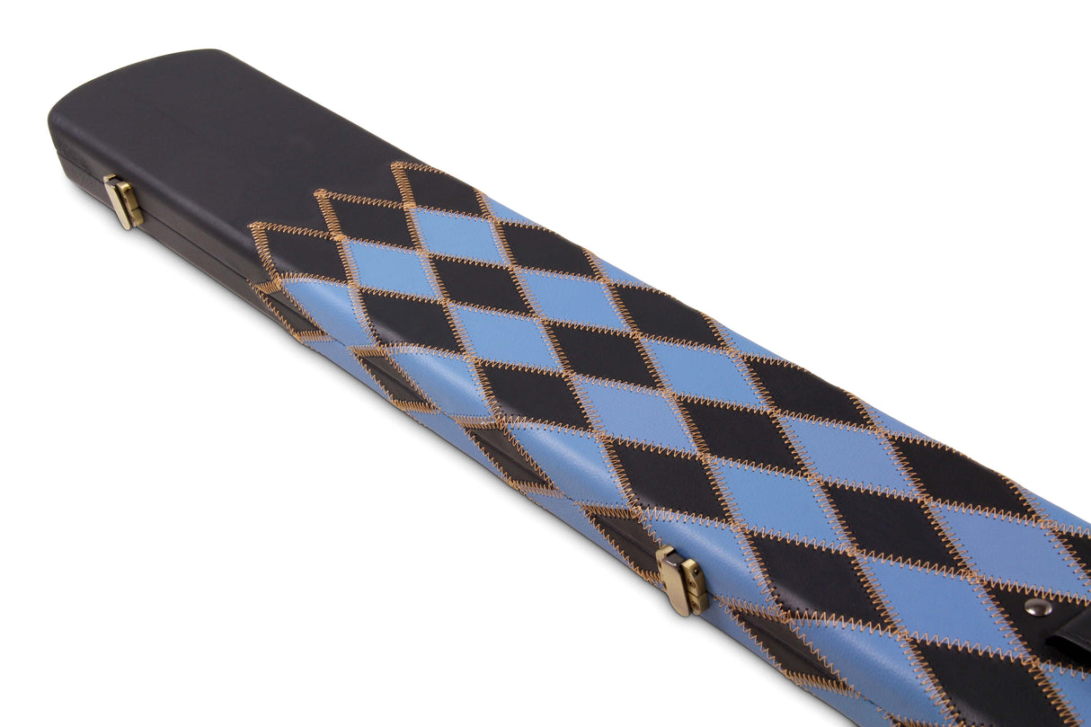 Baize Master 1 Piece DIAMONDS Luxury Round Ends Snooker Pool Cue Case with Studs - Holds 3 Cues