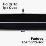 Baize Master SATIN LINE Pro Aluminium 3/4 Luxury Snooker Pool Cue Case – Holds Two ¾ Joint Cues Baize Master