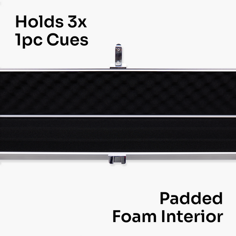 Baize Master SATIN LINE Pro Aluminium 3/4 Luxury Snooker Pool Cue Case – Holds Two ¾ Joint Cues Baize Master