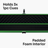 Baize Master SATIN LINE One Piece Luxury Snooker Pool Cue Case - Holds 3 Cues Cue & Case