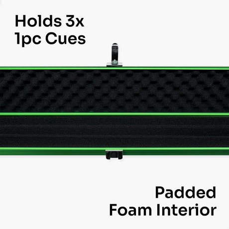 Baize Master SATIN LINE One Piece Luxury Snooker Pool Cue Case - Holds 3 Cues Cue & Case