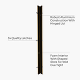 Baize Master Prestige 3/4 Luxury Snooker Pool Cue Case - Holds 1 x 3/4 Jointed Cue & Extensions