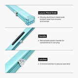 Baize Master Summit ¾ 2 Slot Luxury Aluminium Snooker and Pool Cue Case with Chunky Metal Ends – Holds 1 x ¾ Joint Cue + Extensions