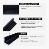 Baize Master Prestige Pro-Lock 1 Piece Luxury Metal Cue Case - Holds 2 x 1 Piece Cues + Extensions and Accessories