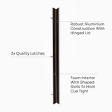 Baize Master SATIN LINE One Piece Luxury Snooker Pool Cue Case - Holds 2 Cues