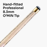 O’MIN “Hunter III” One Piece Hand Spliced 57 Inch Ultra Luxury Professional English Pool Cue with Hand-Fitted Omin Cues Pro 8.3mm Tip – Handmade in Thailand by O’MIN Cues