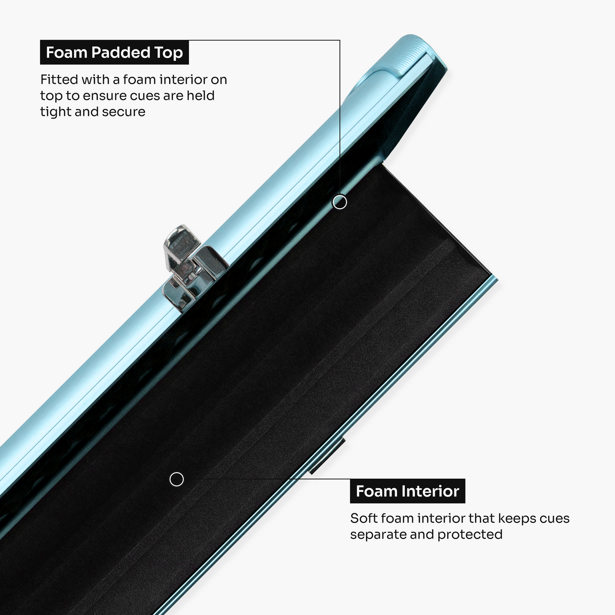 Baize Master Summit ¾ 3 Slot Luxury Aluminium Snooker and Pool Cue Case with Chunky Metal Ends – Holds 2 x ¾ Joint Cues