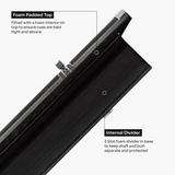 Baize Master Woodgrain 3/4 3 Slot Aluminium Snooker and Pool Cue Case - Holds 2 Cues + Extensions