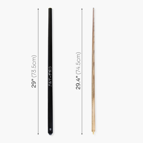 Jonny 8 Ball 57 Inch BLACK JET-PRO 2pc Ash Pool Cue with 8mm Elk Master Tip