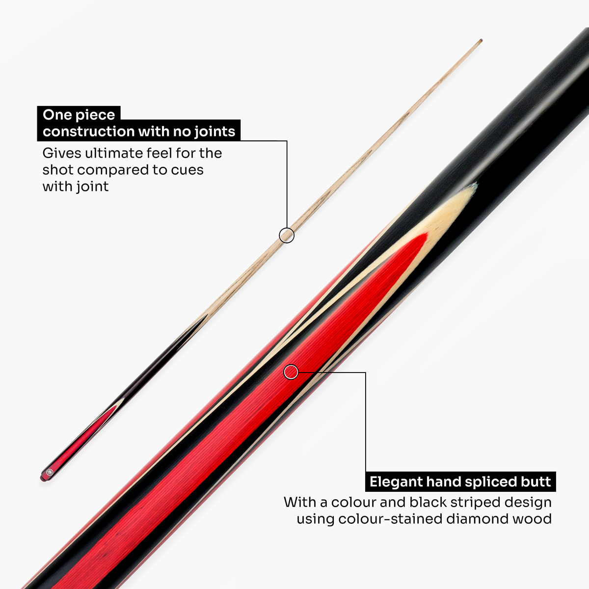 PRO147 Jester 1 Piece Snooker and Pool Cue and Case Set with 9.3mm Pro Tip
