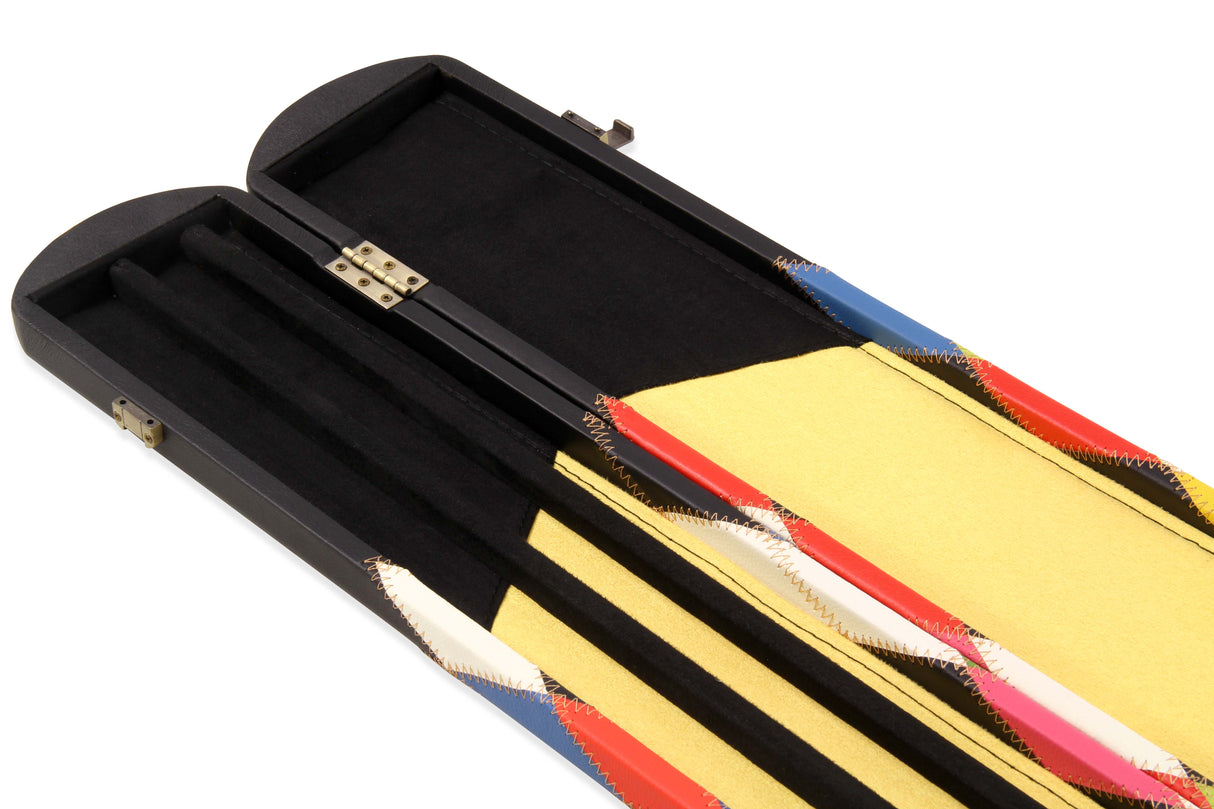 Baize Master 3/4 Joint WIDE 3 Slot BLUE DIAMONDS Luxury Round End Snooker Pool Cue Case with Studs - Holds 2 Cues